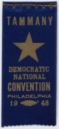 Tammany Democratic National Convention Ribbon, 1948