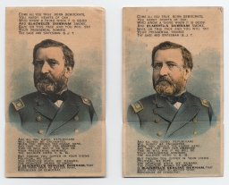 Tilden-Grant Novelty Advertising Cards, ca. 1876