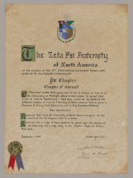 Zeta Psi 100th anniversary proclamation
