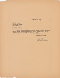 Rubin Saltzman to M. Robin Ordering Sholem Aleichem Buttons, February 1939 (correspondence)