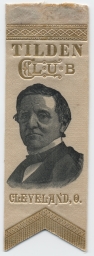 Tilden Club of Cleveland, Ohio, Portrait Ribbon, ca. 1876