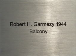 Robert H. Garmezy Balcony Plaque