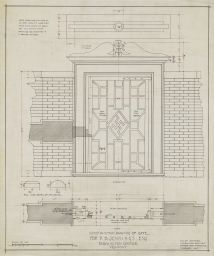Construction drawing of gate for P.B. Jennings, Esq.