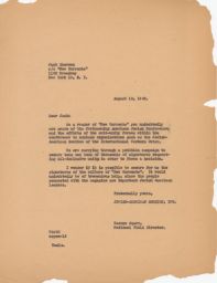 George Starr to Jack Sherman about Petition in "New Currents," August 1943 (correspondence)