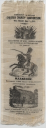 William Henry Harrison-Tyler Chester County Convention Ribbon, 1840