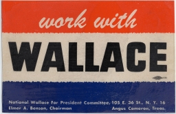 Work with Wallace Sticker, ca. 1948