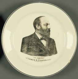 For President: James A. Garfield Ceramic Portrait Plate, ca. 1880