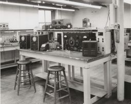 Electronics Laboratory (instrumentation bench) in Franklin Hall, ca. 1950