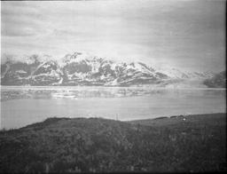 Panorama (62-67) of Turner and Hubbard Glaciers from Russell's site, Osier Isl.