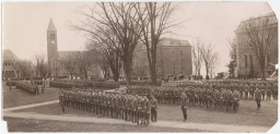 1918 ROTC inspection on the Cornell arts quad