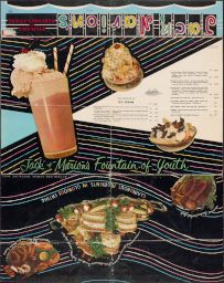 Jack and Marion’s Delirama of Heavenly Foods menu (side 1)