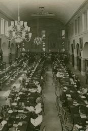 Students reading in the University Library (now Uris Library)