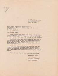 Arnold Pomerantz to Ernest Rymer about Joining a Youth Lodge, April 1946 (letter)
