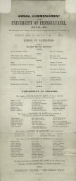 Commencement, 1852, program