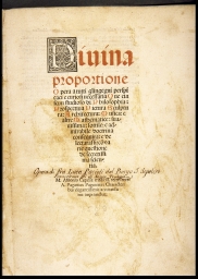 [Title page] (from Pacioli, Proportion)