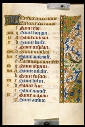 [Page from a Calendar in a Book of Hours]