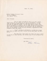 Abe Korn to JPFO Los Angeles about Loan, September 1953 (correspondence)