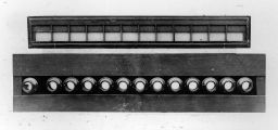 Muybridge Animal Locomotion study, photograph of one of the three batteries of cameras, with plateholder, used by Muybridge to produce the Animal Locomotion images
