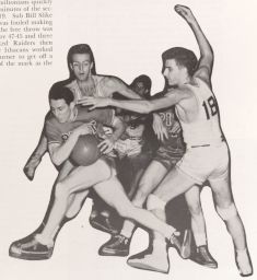 Large Action shot (basketball), including No. 18 (Robert W. Gale)