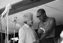 Tito Puente and Jimmy Sabater at Old-Timer's Day