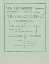 Invitation to Flim "The Negro Soldier"