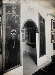 Wellcome Historical Medical Museum, Wigmore Street, London: the Chapel of Votive Tablets. Photograph from a negative of 1913.