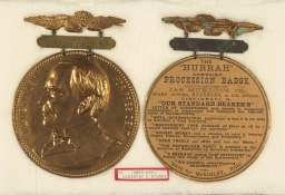 McKinley The 'Hurrah' Campaign Procession Badge, ca. 1896