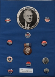 Franklin D. Roosevelt Campaign Buttons and Badge, ca. 1936