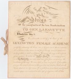 Address of the Young Ladies of the Lexington Female Academy to General LaFayette