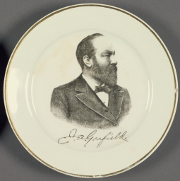 Garfield Ceramic Portrait Plate, ca. 1880
