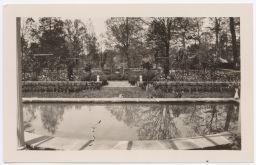 Ralph Hanes estate, small pool in courtyard and garden