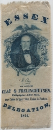 Clay-Frelinghuysen Essex Delegation Ribbon, 1844