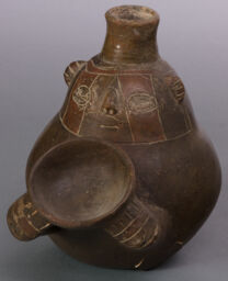 Gourd-shaped anthropomorphic spouted effigy vessel