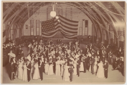 Ball (possibly in old Armory) with Cornell ROTC cadets