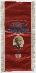 Benjamin Harrison My Country Above Party Portrait Ribbon
