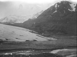 Panorama of end of Hidden Glacier from Gilbert's site