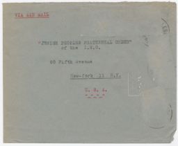 Envelope from Brussels to New York, ca. 1946