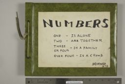 Numbers: One-Is Alone Two-Are Together Three or Four- In A Family Over Four- Is A Crowd