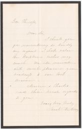 Letter to E. T. Throop from Sarah H. ?