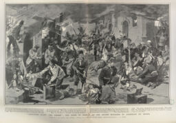 "Christians Burnt Like Vermin: the Scene of Horror at the Second Massacre of Armenians at Adana" two-page illustration