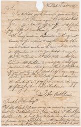 Letter about slave girl who ran away