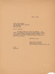 June Gordon to Rabbi Irving Miller about Loan to the American Jewish Congress, July 1947 (correspondence)