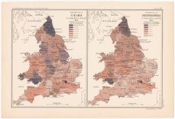 Distribution of Crime in England & Wales 1902. Distribution of Drunkenness in England & Wales 1902.