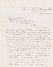 Letter to Asst. Provost Marshal of Freedmen, "West of Natchez," from Col. Thomas