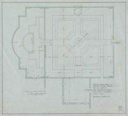 Revised layout plan and location of wall footings for the garden of Ralph Hanes