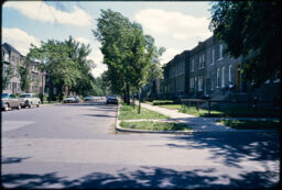 Street and row houses (Pullman, Chicago, Illinois, USA)