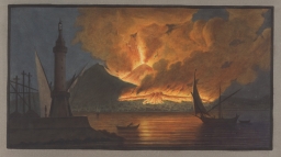 Campi Phlegraei: Plate VI "View of the great eruption of Vesuvius in the night of the 20th of October 1767"