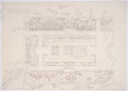 Sketch of garden design for Mrs. Richard Neff in Houston, Texas