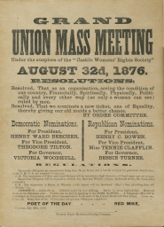 Grand Union Mass Meeting under the Auspices of the Castile Womens' Rights Society