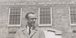 Robert W Holley in Front of Federal Nutrition Lab
